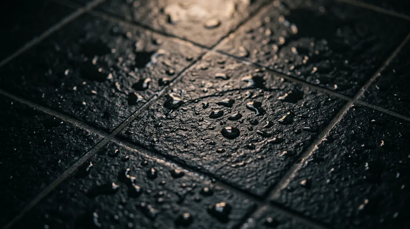 Let textured tile carry the detail inspiration for a black bathroom.